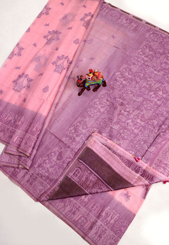 Samyoga Saree with Pink Colour and Border With Pink Shade-(SA-776)