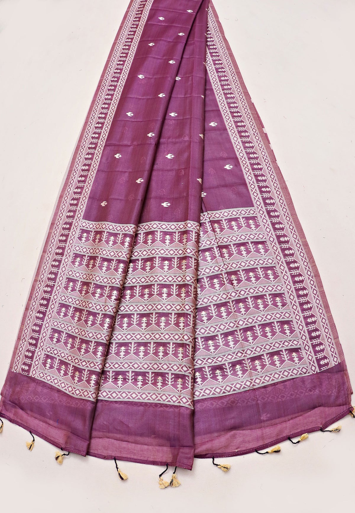 Samyoga Saree with Cream Colour and Border With Gold Shade-SA-848