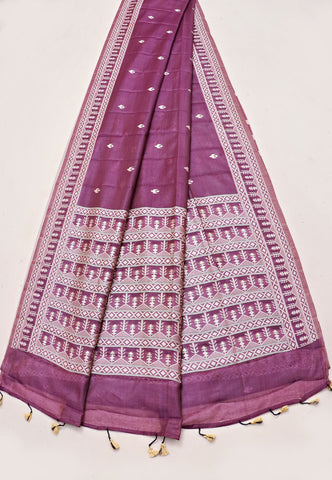 Samyoga Saree with Cream Colour and Border With Gold Shade-SA-848