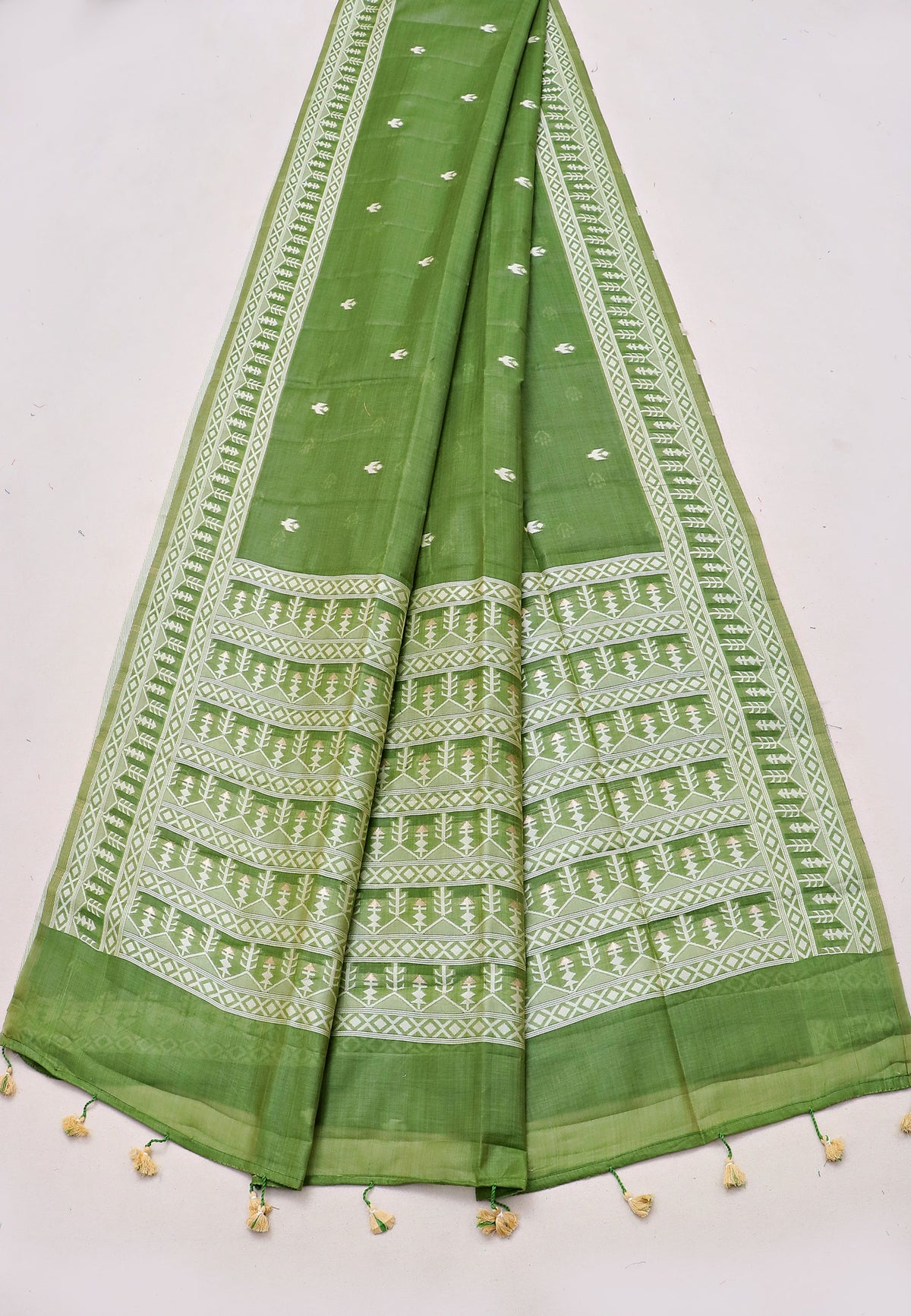 Samyoga Saree with Cream Colour and Border With Gold Shade-SA-847