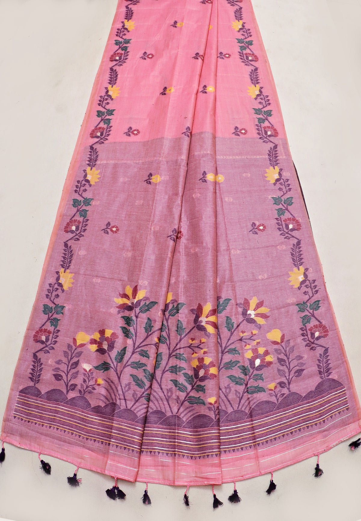 Samyoga Saree with Cream Colour and Border With Gold Shade-SA-840