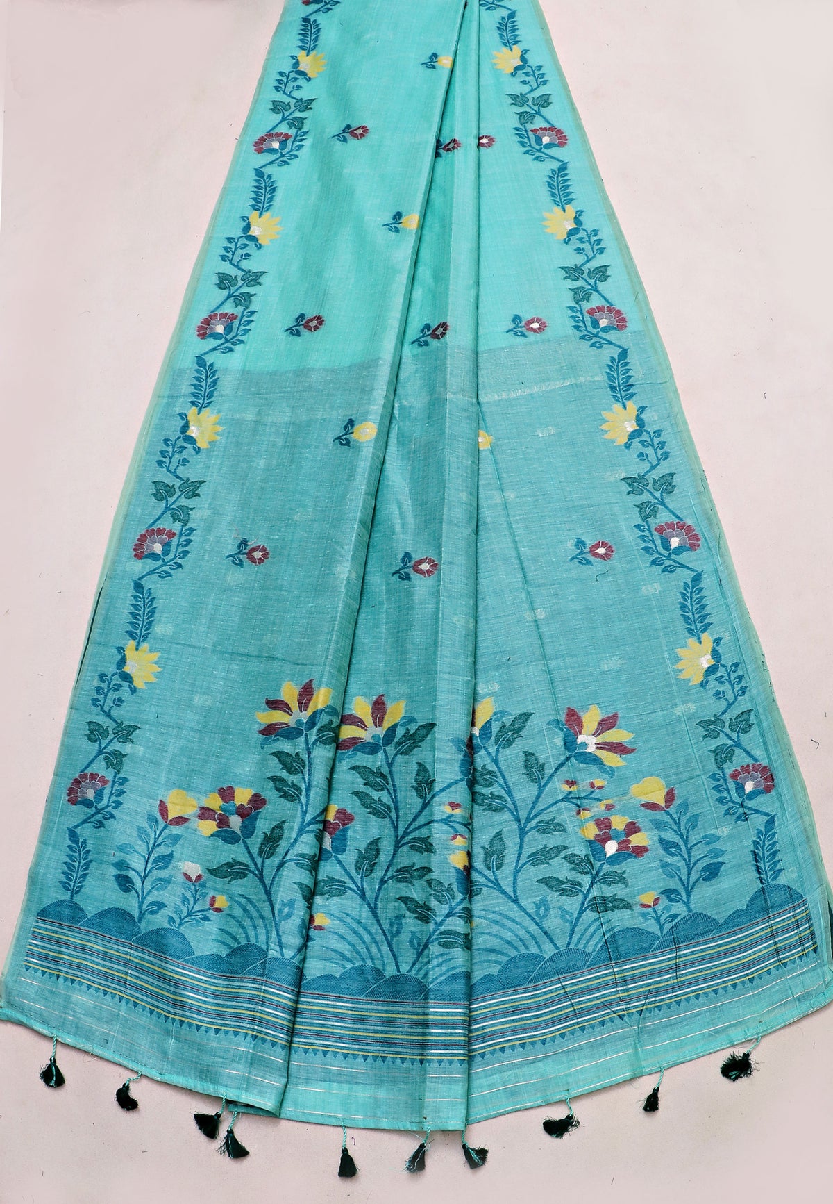 Samyoga Saree with Cream Colour and Border With Gold Shade-SA-839