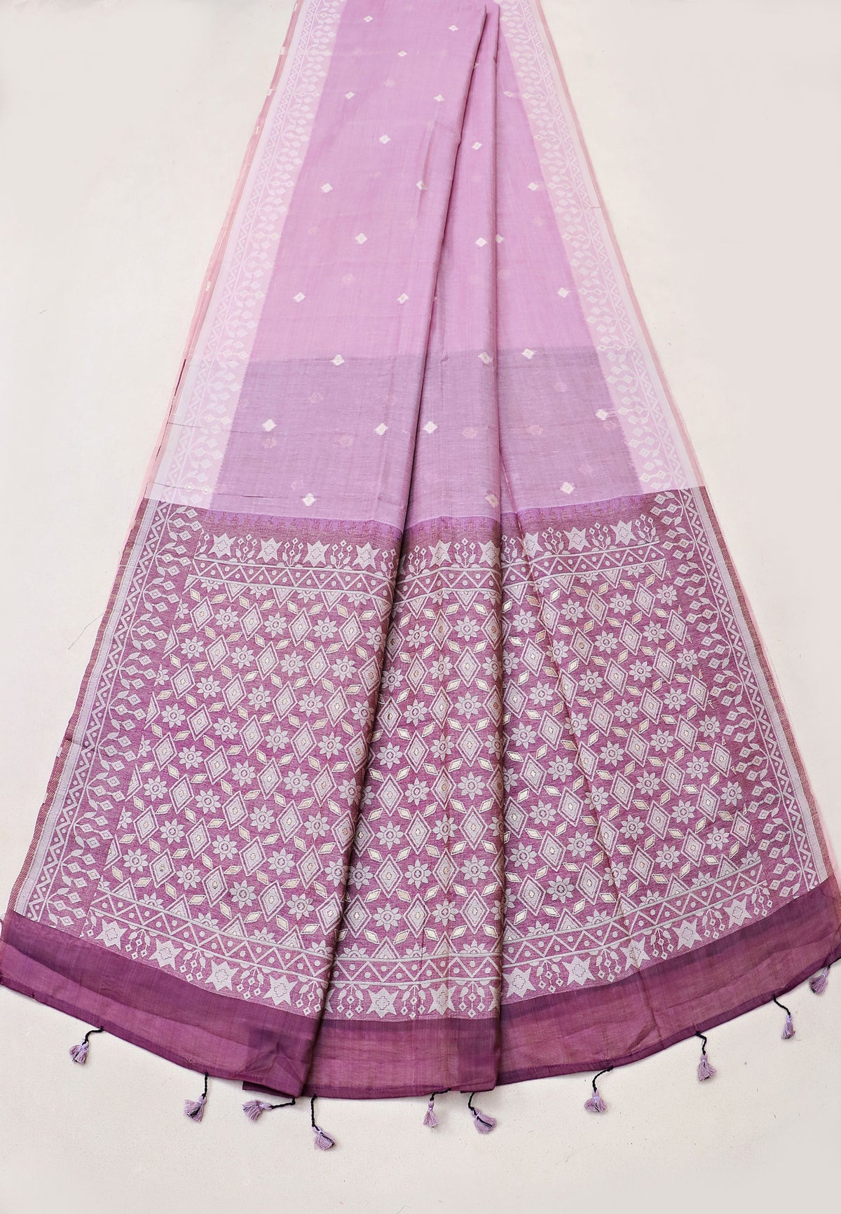 Samyoga Saree with Cream Colour and Border With Gold Shade-SA-835