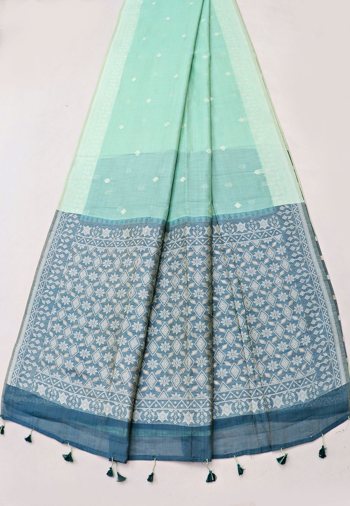 Samyoga Saree with Cream Colour and Border With Gold Shade-SA-834