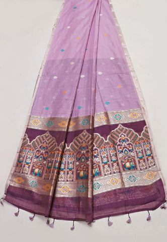 Samyoga Saree with Cream Colour and Border With Gold Shade-SA-862