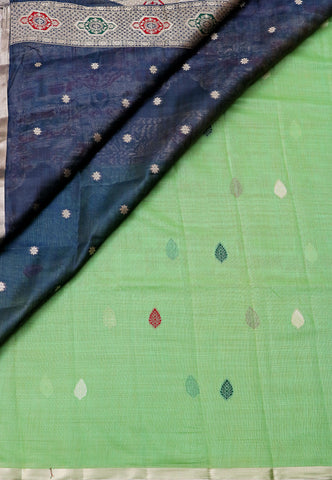 Samyoga Saree with Cream Colour and Border With Gold Shade-SA-861