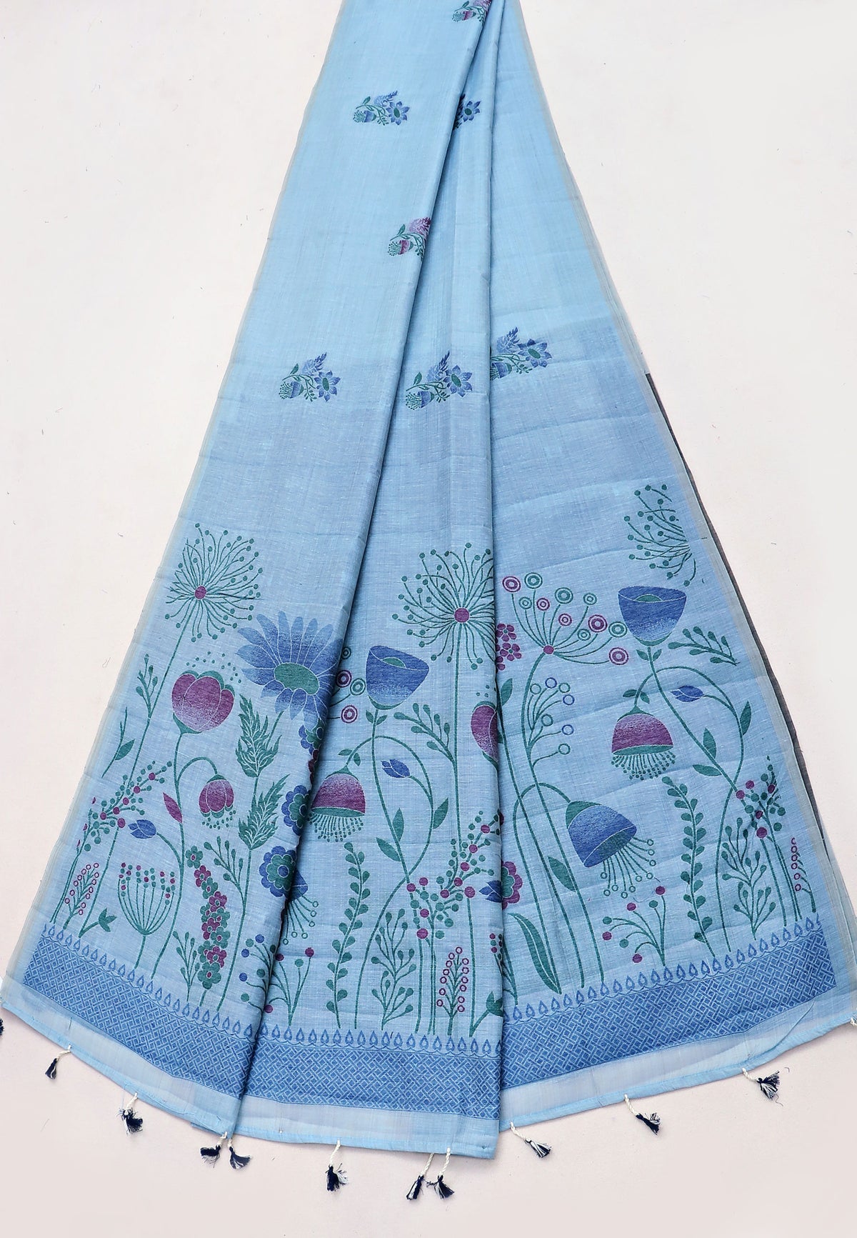 Samyoga Saree with Cream Colour and Border With Gold Shade-SA-823