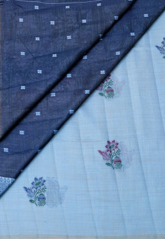 Samyoga Saree with Cream Colour and Border With Gold Shade-SA-823