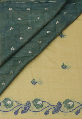 Samyoga Saree with Cream Colour and Border With Gold Shade-SA-856