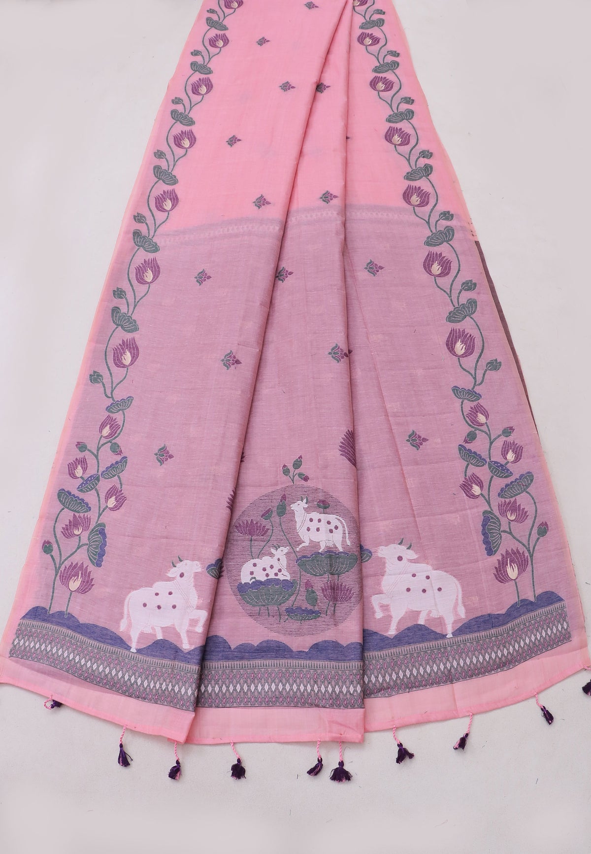 Samyoga Saree with Cream Colour and Border With Gold Shade-SA-855