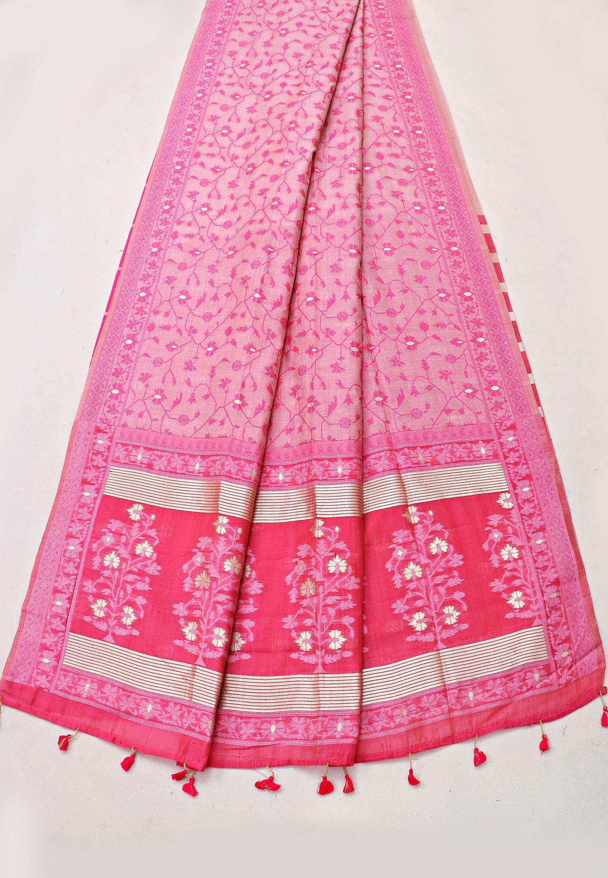 Samyoga Saree with Cream Colour and Border With Gold Shade-SA-859