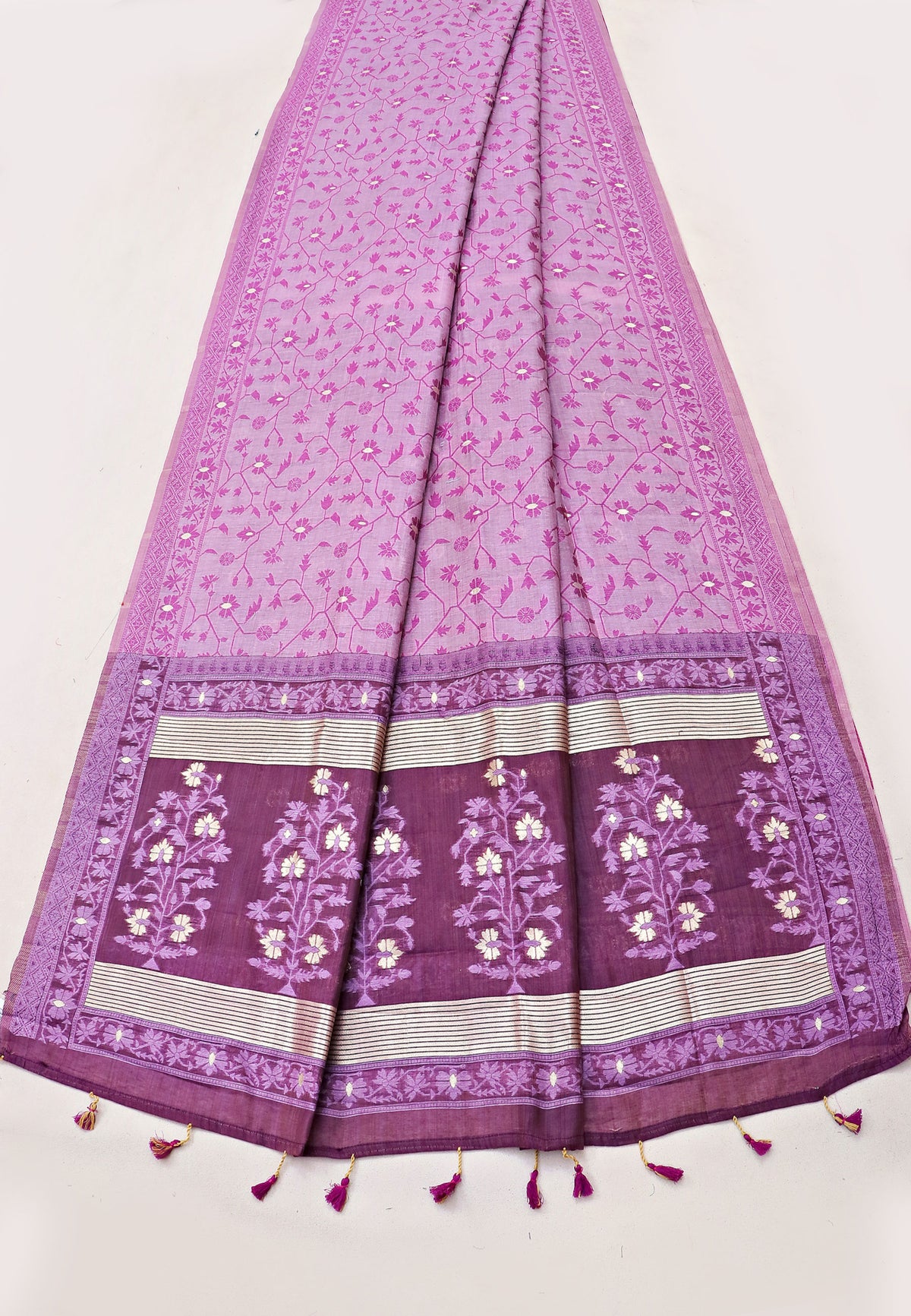 Samyoga Saree with Cream Colour and Border With Gold Shade-SA-857
