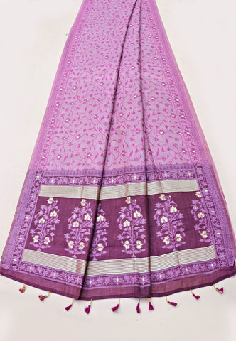 Samyoga Saree with Cream Colour and Border With Gold Shade-SA-857