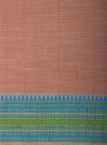 Alikam Khadi Cotton saree  in lime green with white slub texture -(SA-074)