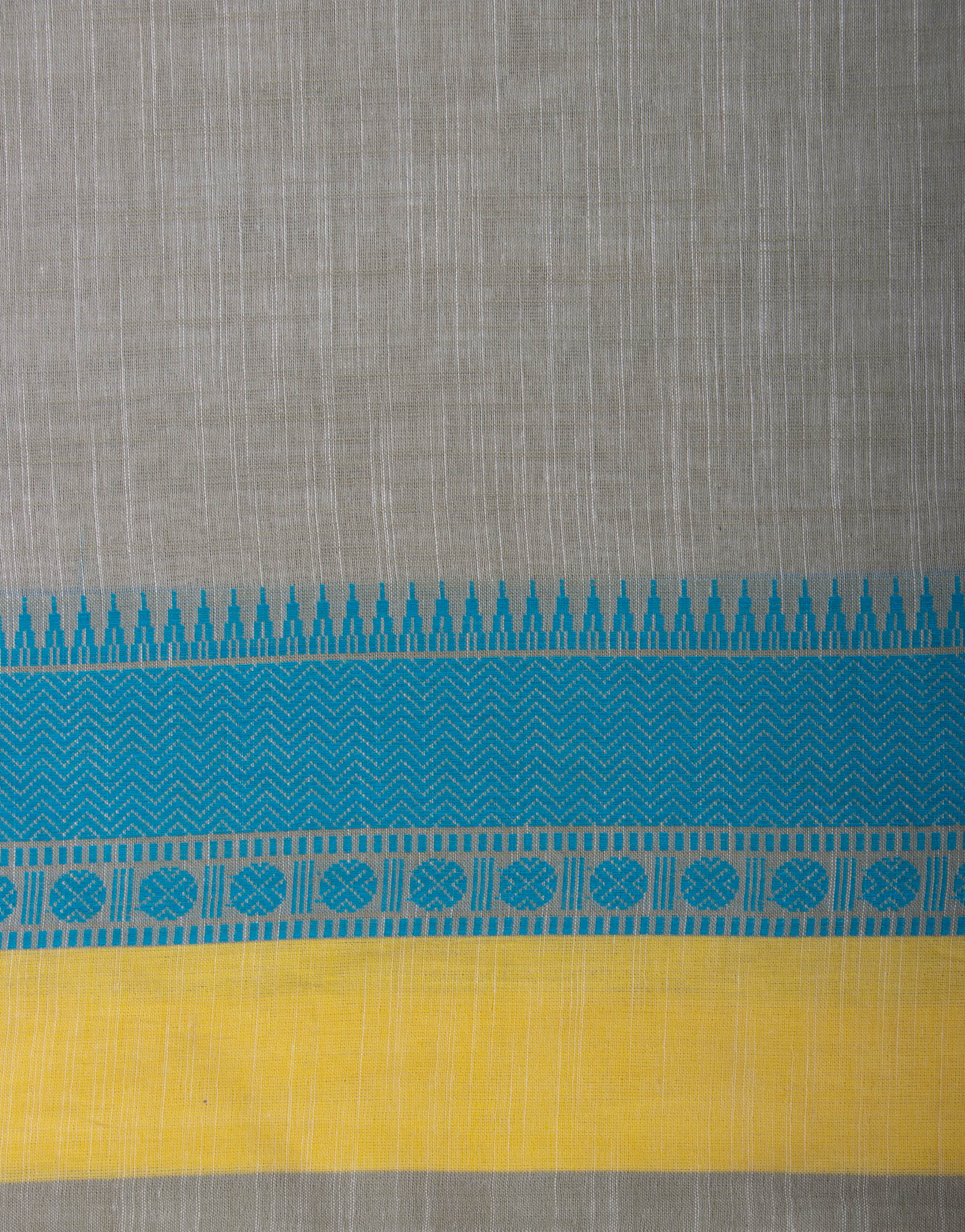 Cloud Grey with white slub effect Mangalagiri cotton saree-2 - (SA-065) - Dakshin Weaves