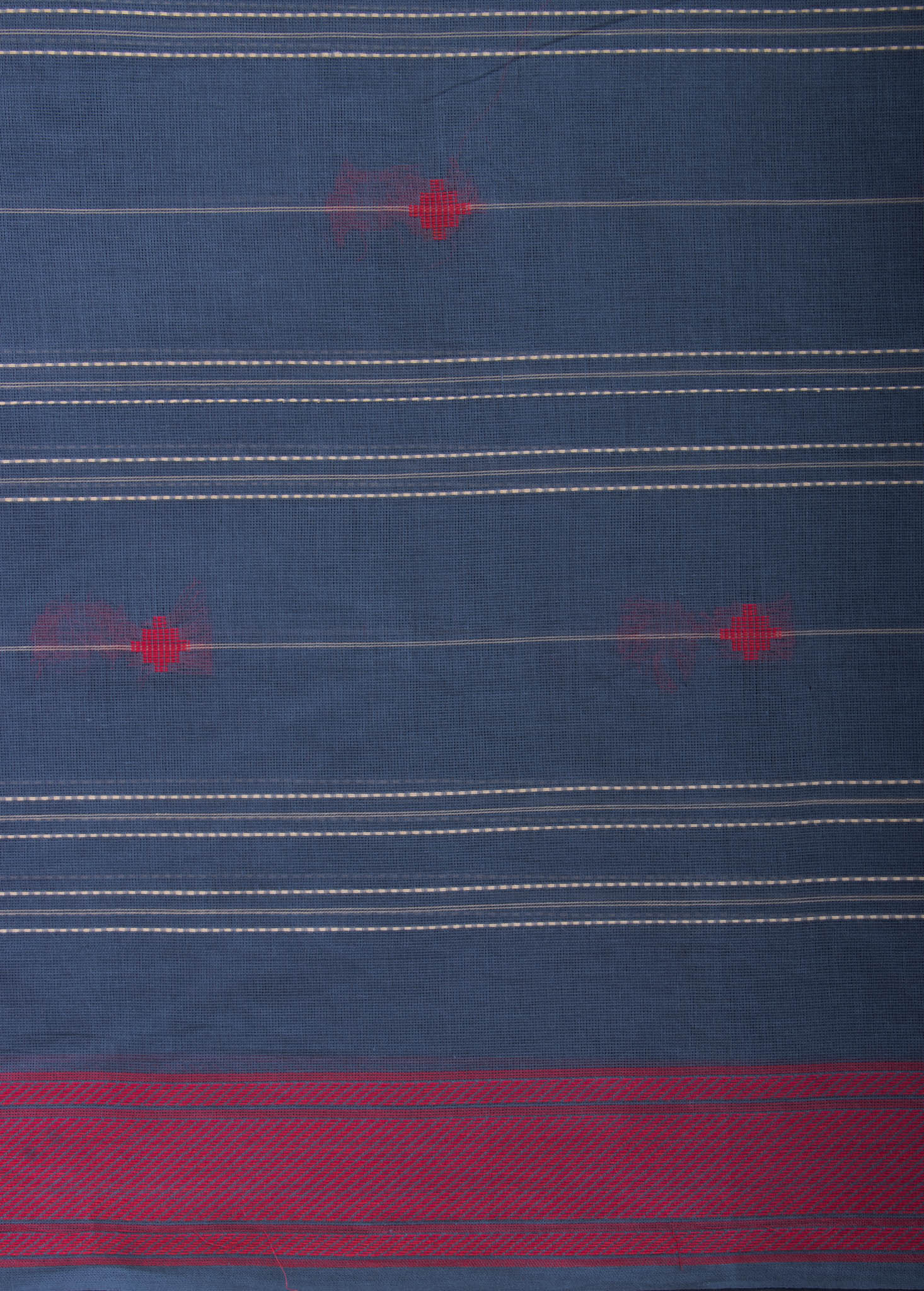Venkatagiri Cotton saree in Grape Purple with hand woven lines and buttas - (SA-076) - Dakshin Weaves