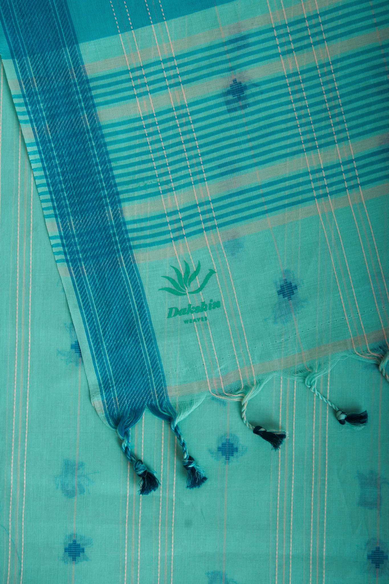 Venkatagiri Cotton saree in Grape Purple with hand woven lines and buttas - (SA-076) - Dakshin Weaves