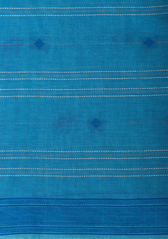 Venkatagiri Cotton saree in Grape Purple with hand woven lines and buttas - (SA-076) - Dakshin Weaves