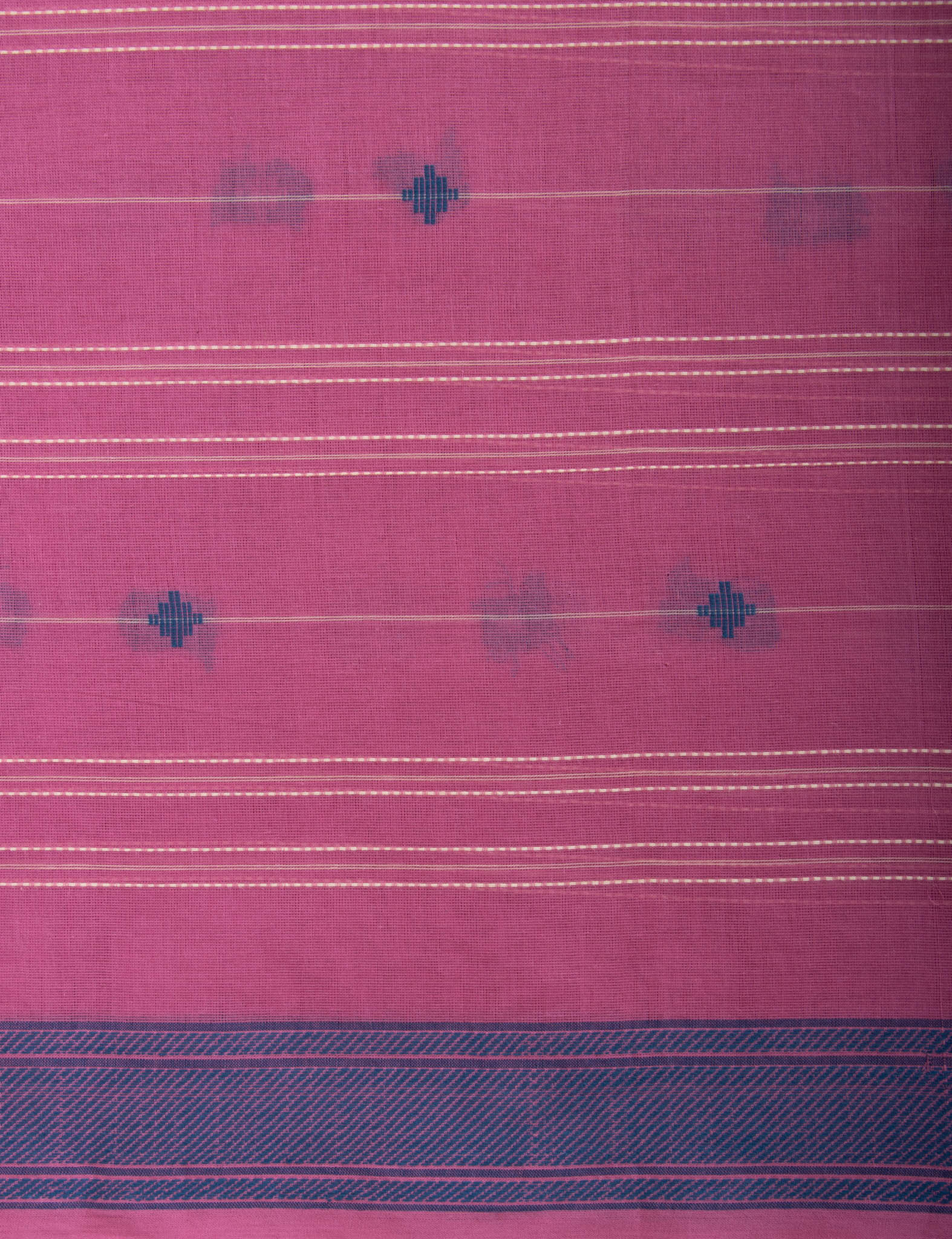 Venkatagiri Cotton saree in Grape Purple with hand woven lines and buttas - (SA-076) - Dakshin Weaves
