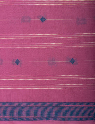 Venkatagiri Cotton saree in Grape Purple with hand woven lines and buttas - (SA-076) - Dakshin Weaves