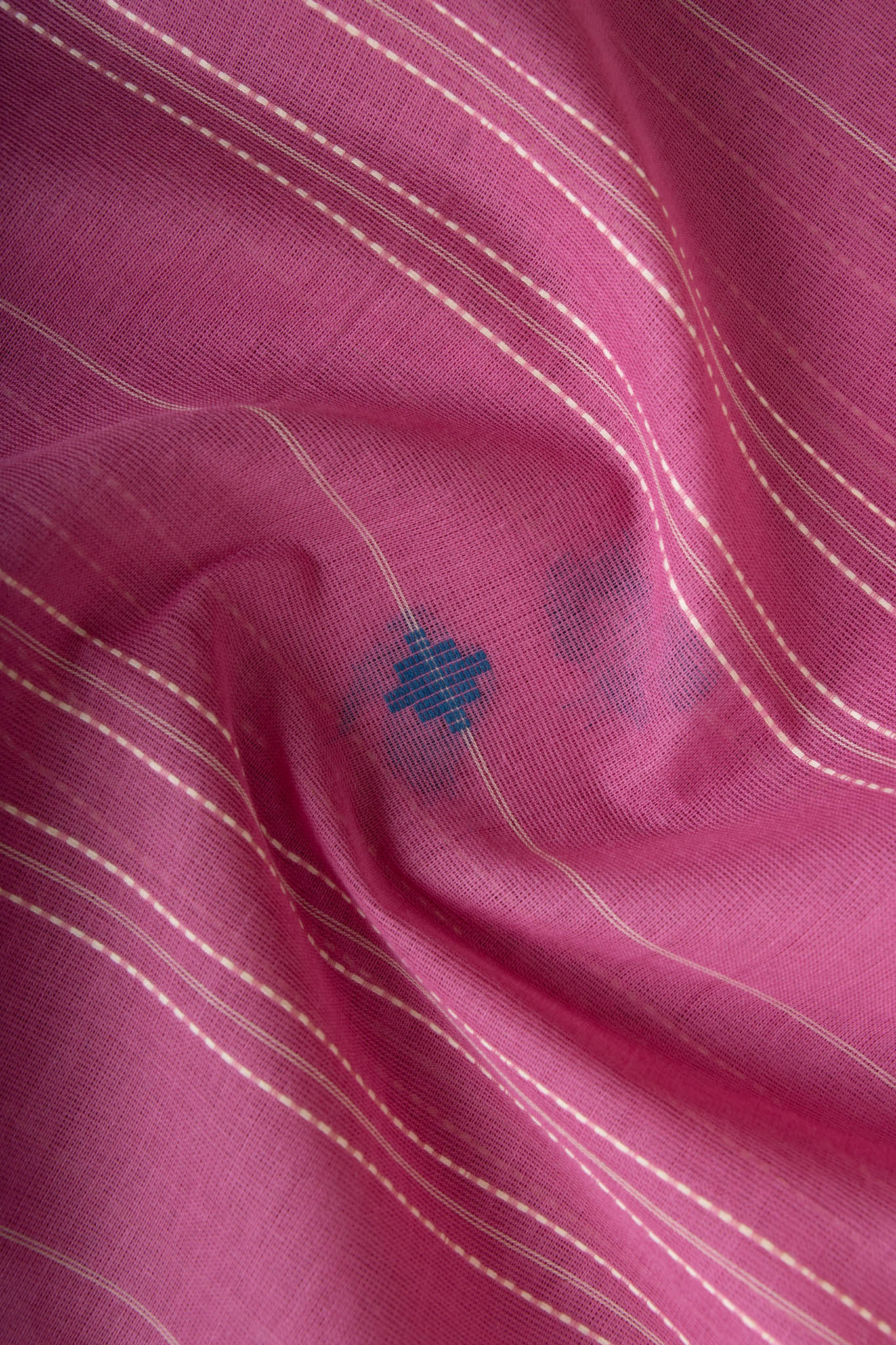 Venkatagiri Cotton saree in Grape Purple with hand woven lines and buttas - (SA-076) - Dakshin Weaves