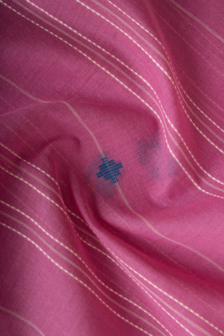 Venkatagiri Cotton saree in Grape Purple with hand woven lines and buttas - (SA-076) - Dakshin Weaves