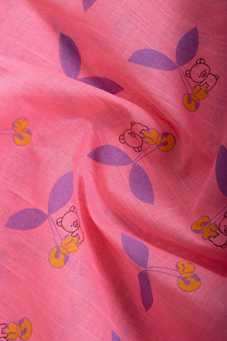 Chettinadu Cotton Saree in Lime Green and unique Block print motif -(SA-115)